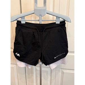 MENTALITY Mens Black Athletic Shorts Lined Gym Workout Training‎ Size S